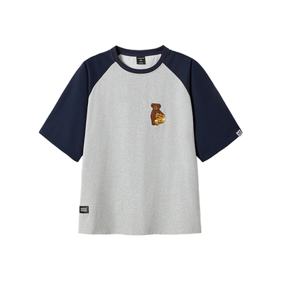 韦恩泽维尔大码撞色插肩袖短袖