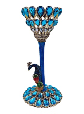 新款锌合金孔雀水晶球底座