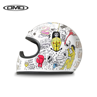 意大利DMD碳纤维头盔摩托车复古全盔机车巡航盔男女摩旅四季通用