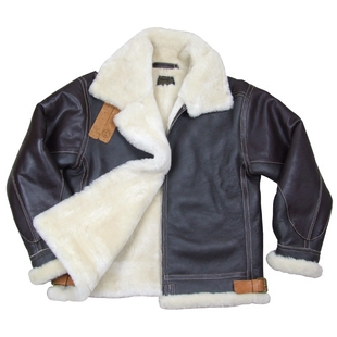 极寒巴顿男正品美国进口二站B3轰炸机飞行皮衣B-3皮毛一体军真皮