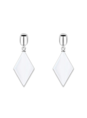NOVES谧光系列白贝母菱形耳钉女