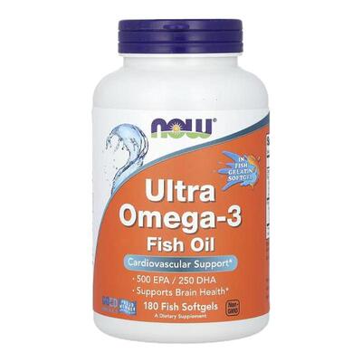 NOW诺奥Ultra鱼油软胶囊ω-3欧米伽3帮助心脏血管EPA脑健康DHA