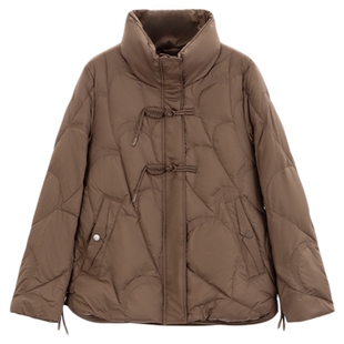 科尚立领短款羽绒服女2025冬季新款时尚90鸭绒保暖外套面包服上衣