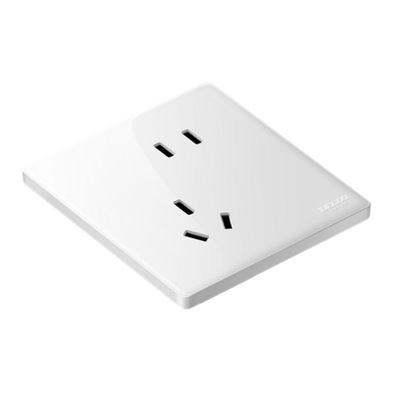 德力西官方旗舰店260白超薄开关插座面板一开五孔空调16A双控USB