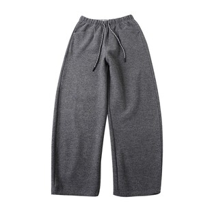 欧货小个子140七分哈伦毛呢裤女秋冬款加厚高腰显瘦休闲奶奶裤xxs