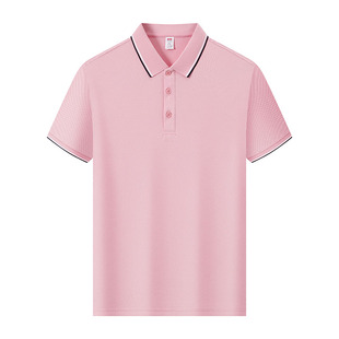 红色翻领POLO衫女同学聚会比赛团体t恤广告文化衫工作服定制logo