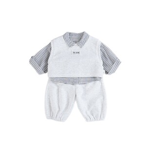 超好看韩版小童马甲衬衫裤子套装春季洋气时髦男宝宝分体春装帅气