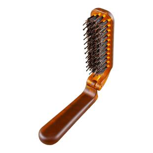 便携旅行折叠猪鬃毛梳 女士化妆盘发卷发蓬松造型美发随身小梳子