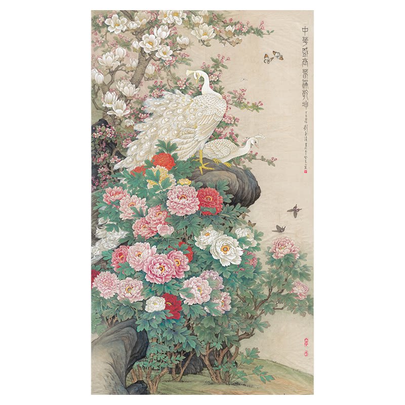 刘菊清牡丹图工笔国画高清复制