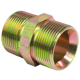 液压油管过度接头英制单头C型外丝螺纹直通接头2分3分4分6分