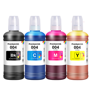 适用EPSON爱普生L3558墨水004专用L3118 L3158 L3258 L3251 L3556打印机黑彩色非原装补充液喷墨连供通用四色