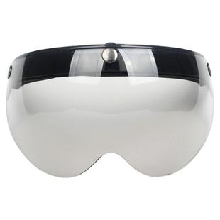 台湾制造日本W镜片三按钮扣式复古头盔无帽檐可掀防晒紫外线