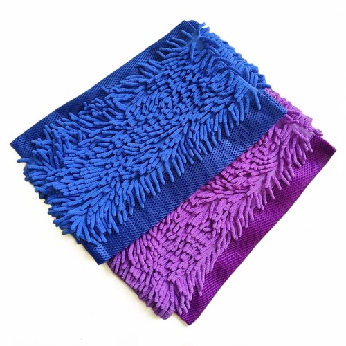 雪尼尔拖把布平板拖把布替换布夹固式布地板专用抹布平板头吸水好