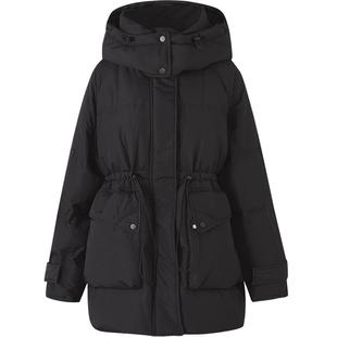 美特斯邦威中长款面包羽绒服女士秋冬季时尚简约百搭宽松保暖外套