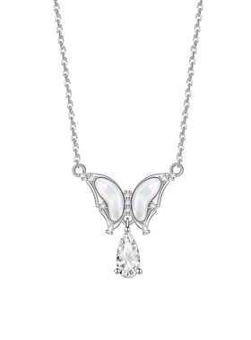 潮色绘贝影幻蝶项链女