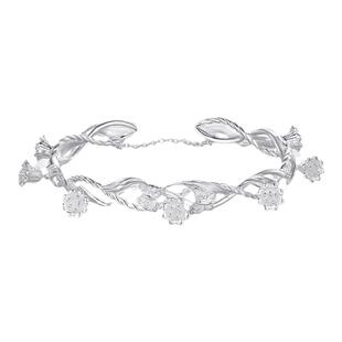 楚噢CHUO足银9999铃兰花手镯新中式铃铛轻奢纯银小众少女生日礼物