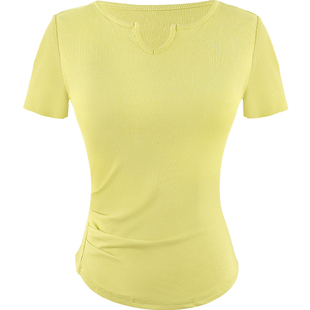 舞蹈练功服新款女上衣现代古典中国舞套指形体黑色中袖跳舞演出服