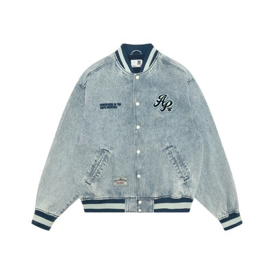 Aape字母刺绣美式复古牛仔外套