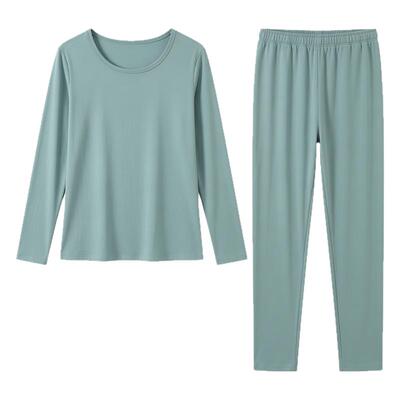 超值全棉秋衣秋裤女圆领抗菌舒适