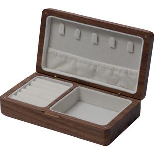 梵瀚 纯实木首饰盒便携小型高档精致耳钉戒指黄金珠宝饰品收纳盒