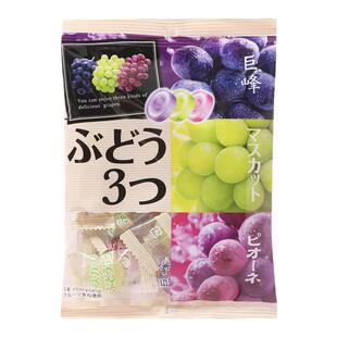 日本进口零食PINE糖佩茵3种葡萄佩恩糖桃子味水果糖果汁硬糖喜糖