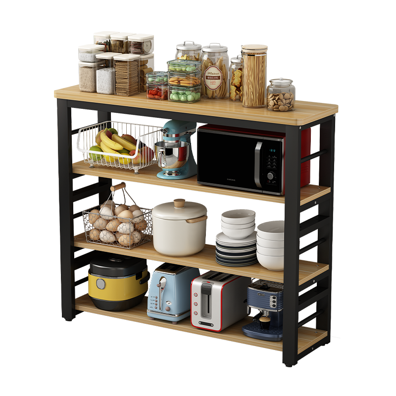 厨房置物架落地多层微波炉烤箱收纳柜储物台柜子切菜桌子极窄边柜