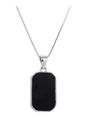 黑色方牌项链女新款爆款百搭气质锁骨颈链轻奢小众设计高级感配饰