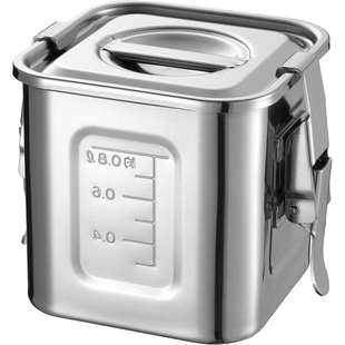 日本制304不锈钢密封桶防潮咖啡罐茶叶罐泡菜桶方形保鲜盒带刻度