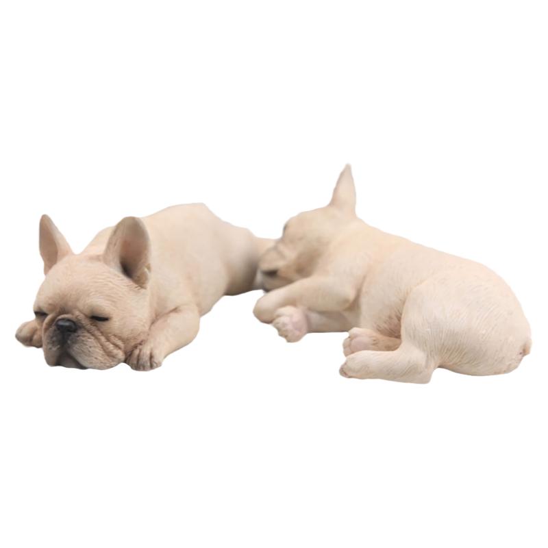 车载仿真动物模型睡姿法国斗牛犬