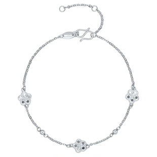 周六福铂金pt950手链女款碎冰五花铂金手饰旗舰送女士节日礼物