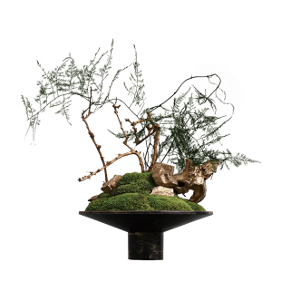 天青苔绿 新中式仿真绿植永生苔藓装饰品 客厅茶室茶几玄关摆件