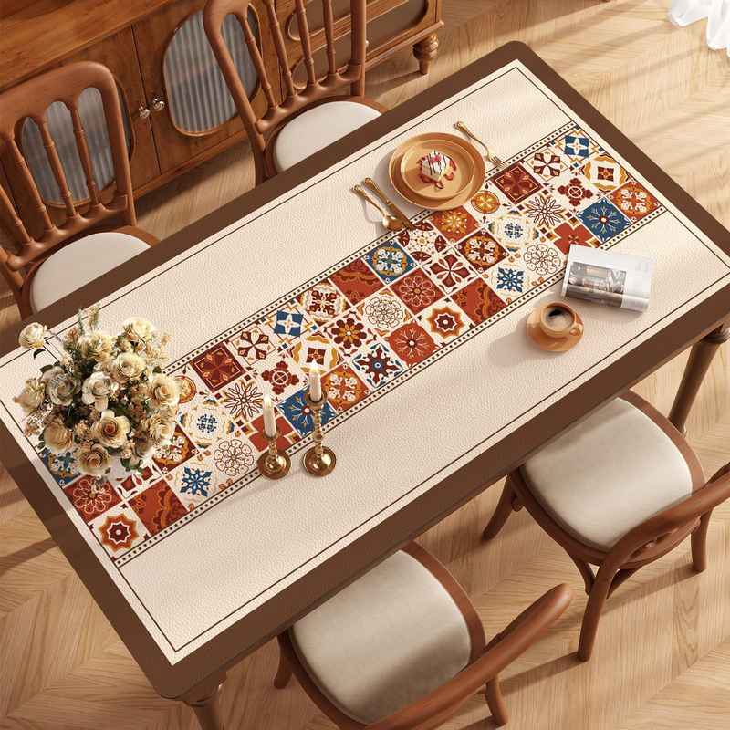 美式餐桌垫防油防水免洗高级保护2025轻奢桌布垫子新款桌面感茶几