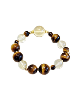 水晶手串天然黄虎眼石柠檬晶手链