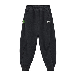 clanc潮牌童装25冬季新品男童加绒休闲长裤帅气百搭束脚针织长裤