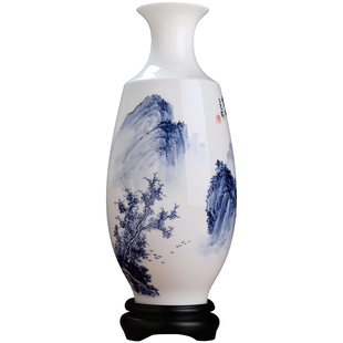 东方泥土陈建瑞大师作品羊脂玉瓷陶瓷手绘花瓶摆件客厅装饰工艺品