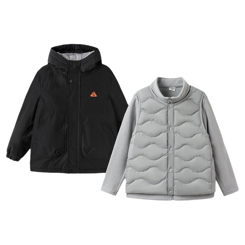 巴拉巴拉儿童羽绒服三件套摇粒绒