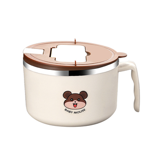 不锈钢泡面碗带盖碗宿舍用学生方便面碗个人专用食堂打饭饭盒饭碗