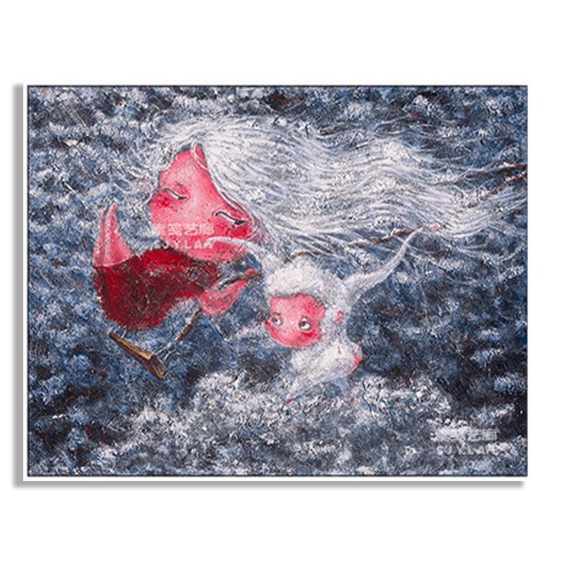 现代潮流贾伟如花秋千装饰画