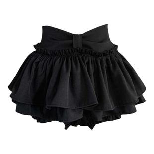 自制甜酷少女黑色半身裙女夏芭蕾学院风蛋糕裙超短裙蓬蓬裙百褶裙