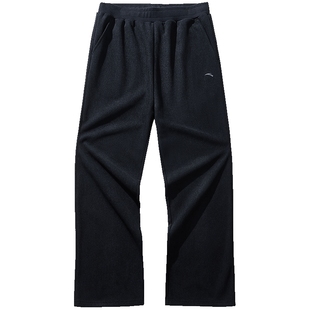 安踏自由裤丨微喇裤女秋冬季加绒保暖宽松高腰直筒休闲运动裤