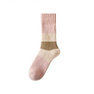 巨厚超暖羊毛袜子女款冬加厚中筒袜加绒保暖月子地板睡眠毛圈长袜