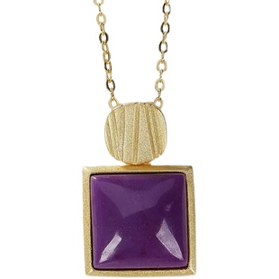 紫云母戒指纯银古法鎏金简约宫廷风吊坠耳环饰品套装时尚三件套