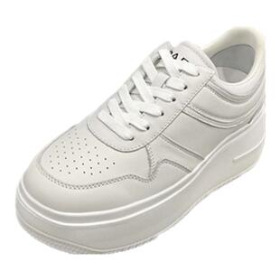 时尚爆款台湾版松糕高鞋羊胎皮舒服不重软鞋底休闲鞋小白鞋女鞋