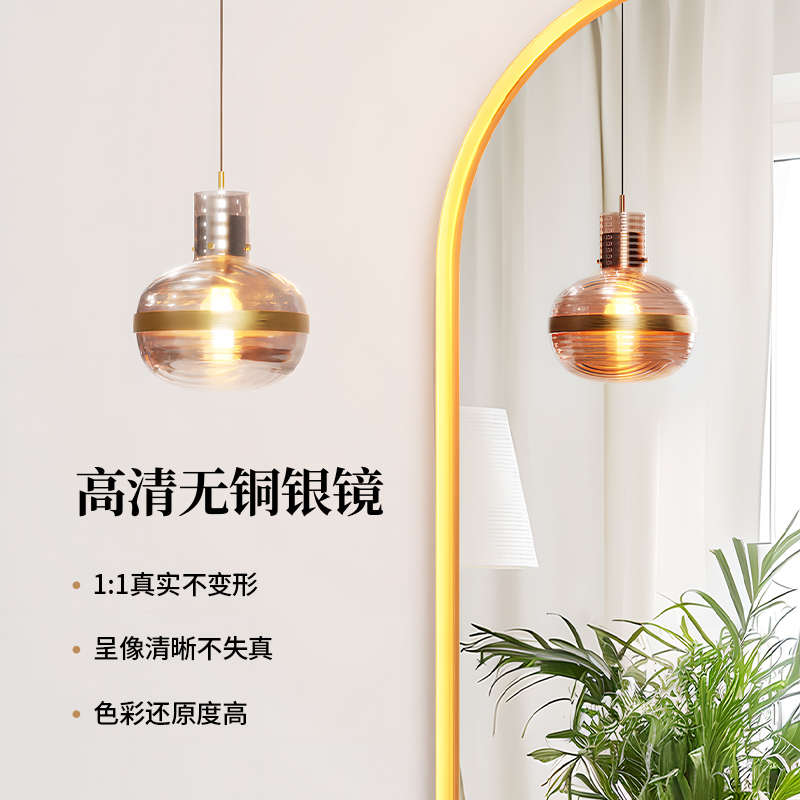 轻奢穿衣镜壁挂式家用全身镜卧室挂墙镜子贴墙自粘入户玄关试衣镜