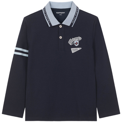 暇步士男大童长袖polo衫长袖T恤