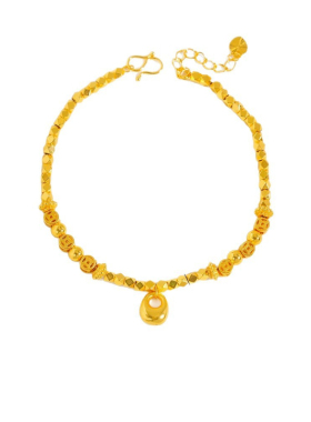 沙金碎金子手链女款蹦迪珠手串中式古法碎银几两甜美百搭小众配饰