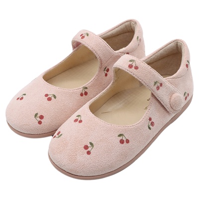 小温卡粉色樱桃可爱舞蹈鞋