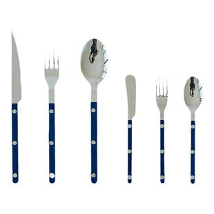 亚克力手柄刀叉勺餐具套装黄油刀304不锈钢蓝色餐具牛排刀叉餐厅