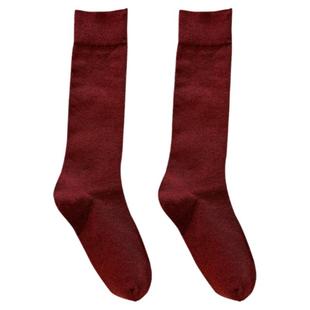 纯色安可拉红袜子韩国东大门秋冬季简约百搭ins风潮棉小腿袜长筒