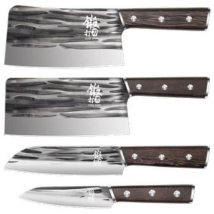 龙泉菜刀套装锰钢锻打家用超快锋利厨师专用切肉切片砍骨刀具厨房